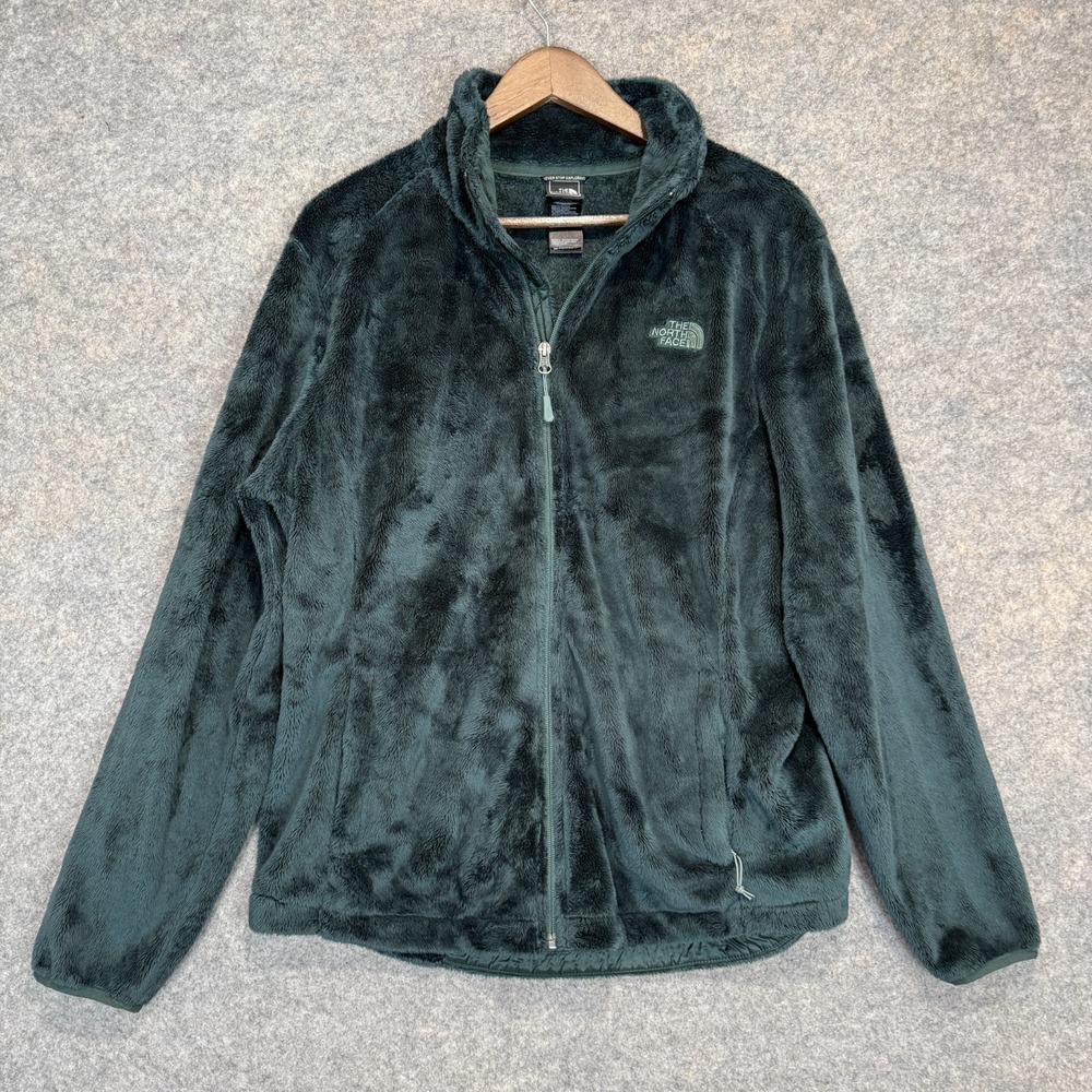 The North Face Osito Pile Plush Fleece Jacket Womens XL Fuzzy Dark Green Soft